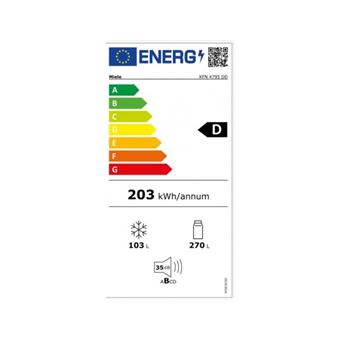 Refrigerateur posable combine, 185 cmPoignees a depression Click2OpenBandeau de commande SensorTouchFermeture SoftClose