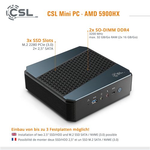 PC Bureau intel I7-11700 - 32GO RAM - SSD 1000GO + HDD 2000GO