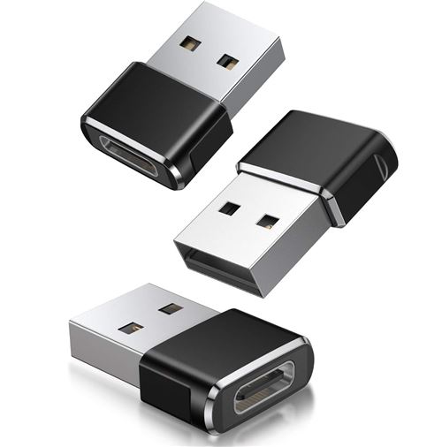 BASESAILOR Adaptateur USB vers USB C 3 Pack,Type C Femelle USB A Mâle  Convertisseur Chargeur pour Apple Watch 7 8 9,iPhone 11 12 13 14 15 Pro