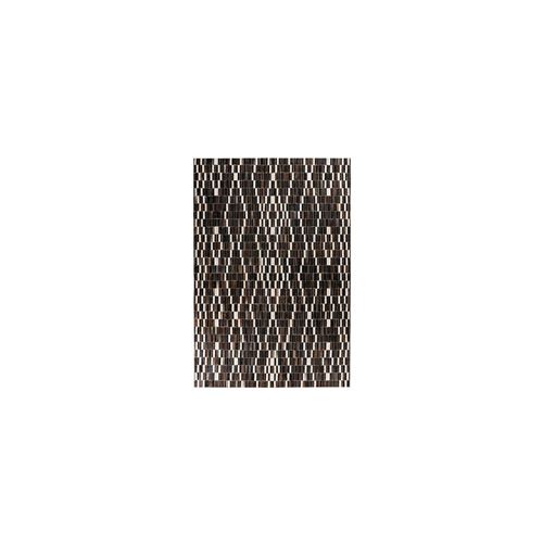 Tapis Fait Main en Cuir "Lavin" Noir & Blanc 160 x 230 cm