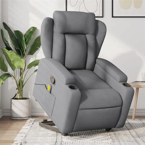 VIDAXL - Fauteuil de relaxation - Fauteuil de massage - Gris clair - Image 2