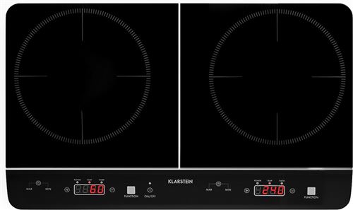Plaque De Cuisson - Klarstein Varicook Neo - Plaque À Induction Portable - 2 Foyers - 3500W - 60 À 240°C - Minuteur - Vitrocéramique - Noir