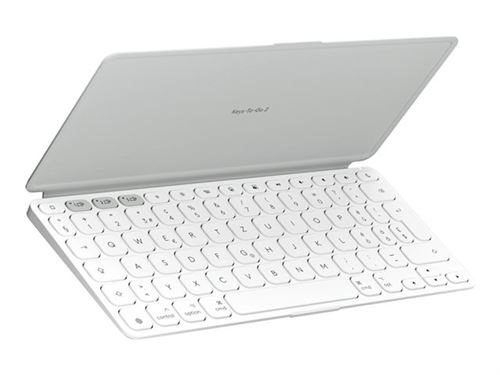 Logitech Keys-To-Go 2 - Clavier - couvercle intégré - sans fil - Bluetooth LE - QWERTZ - Allemand - gris pâle