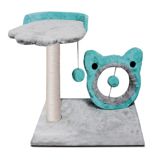 Comparer les prix de Arbre à Chat avec Griffoir Forme du visage du chat Bleu 40x30xH 44 cm