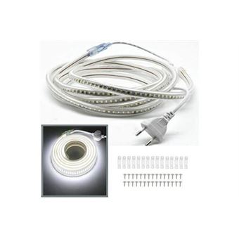 Ruban LED Blanc étanche 300 LEDs 5 Mètres - Très Lumineux, Alimentation 12V/24V, Pour Décoration