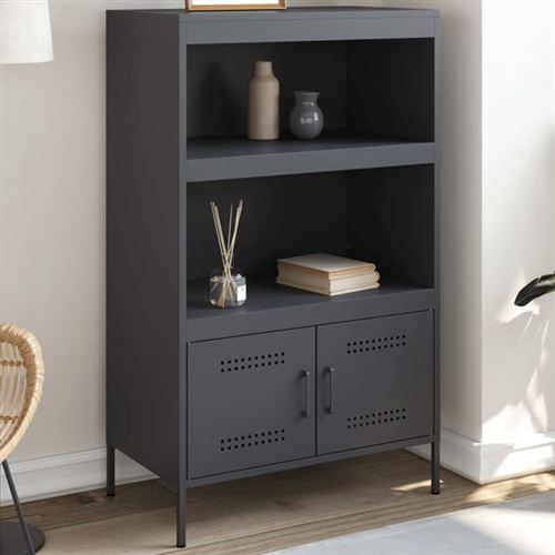 Non Communiqué Gris Vidaxl Buffet Haut Anthracite 68X39x113 Cm Acier, Buffet, Placard, Armoire Latérale, Armoire, Armoire De Rangement, Armoire 842972