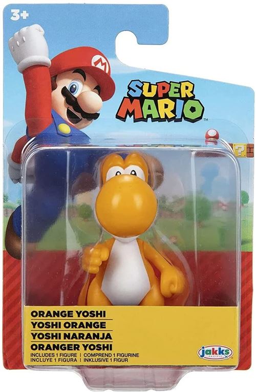 World of Nintendo - 48850 - Super Mario - Figurine articulée 6.3cm - Yoshi orange