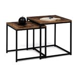 Lot de 2 tables basses gigognes DAYTON 40/45 effet vieilli design industriel