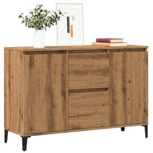 vidaXL Buffet chêne artisanal 102x35x70 cm bois d'ingénierie