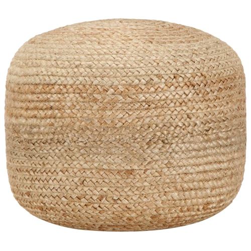 Non Communiqué Beige Pouf Fait À La Main 45 X 30 Cm Jute
