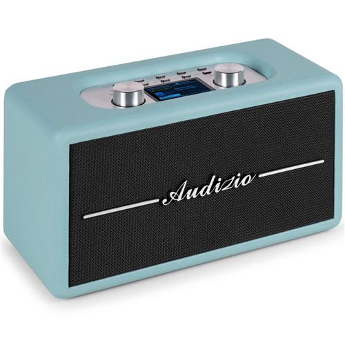  Audizio Tune60 - Enceinte Bluetooth Vintage avec T&eacute;l&eacute;commande - Bleue