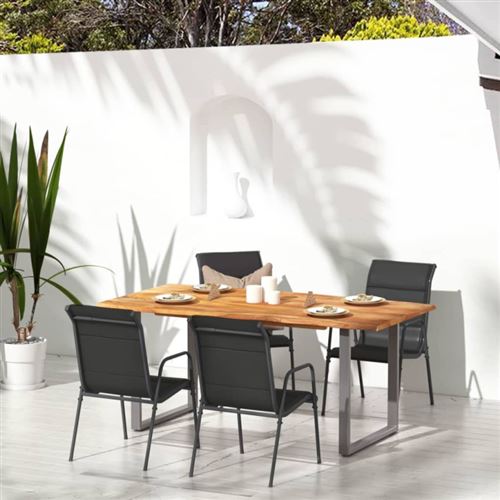 vidaXL - Chaises de jardin - Ensemble de 4 - Noir - Image 3