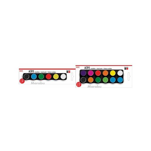 Marabu Set de peinture acrylique 'BASIC', 6 x 3,5 ml