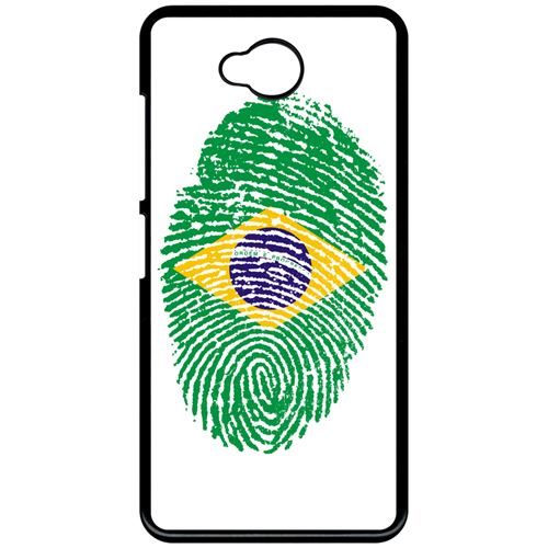 Coque My-Kase pour Lumia 650 - 60 empreinte digitale drapeau bresil brazil - Plastique Noir