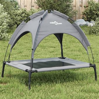 vidaXL Lit pour chien avec auvent anthracite tissu Oxford et acier, canapé pour chien, canapés pour chien, chaise pour chien 172593 - 1