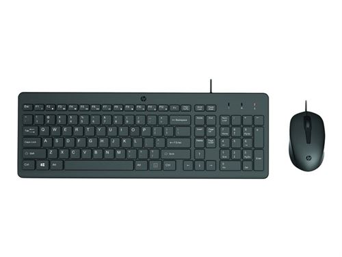HP 150 - Toetsenbord en muis set - USB - QWERTY - Engels - zwart - voor HP 27; Chromebook 14; ENVY Laptop 15; Laptop 15; Pavilion Gaming Laptop 15
