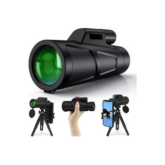 Monoculaire 12x50 HD Étanche - Prisme BAK4, FMC - Pour Observation, Chasse, Randonnée - Avec Support Phone Et Trépied
