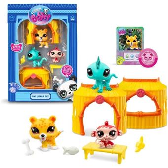 Bandai - Littlest Pet Shop - Pack Tiki Jungle - 3 Animaux Et Accessoires - Bf00515 - 1