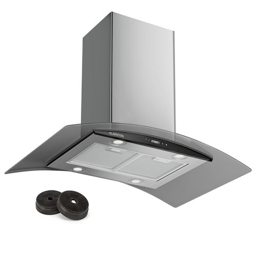 Klarstein Hotte Aspirante 90 Cm, Hotte De Cuisine, Led, 600 M³/H