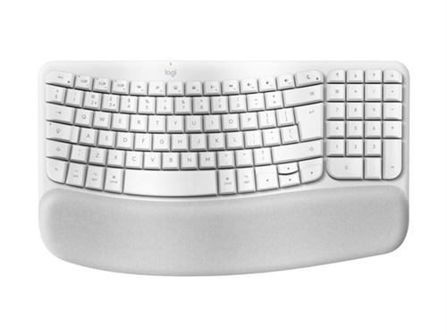 Logitech Ergo Series Wave Keys for Mac - Clavier - sans fil - Bluetooth LE - QWERTY - R.-U. - blanc cassé