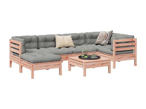 Salon de jardin modulable vidaxl bois 8 personnes 7 pieces