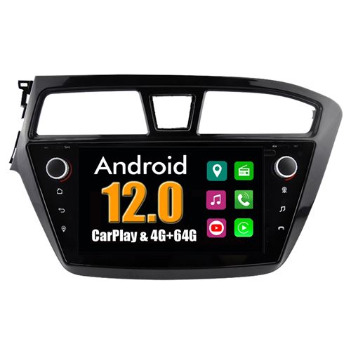 Autoradio CarPlay Multimédia RoverOne Android 4Go RAM 64Go ROM GPS pour Hyundai I20 2015 - 2018