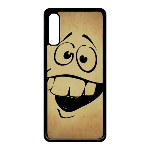 Coque My-Kase pour Galaxy A70 - smiley idiot debile - Plastique Noir