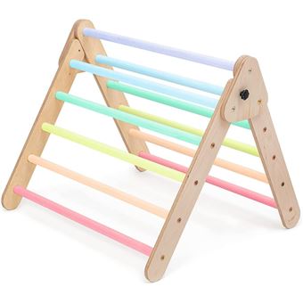 Arche D'escalade En Bois Pour Enfants 2 En 1 - Avec Coussin - Jeu D'intérieur/extérieur - À Partir De 3 Ans - 12