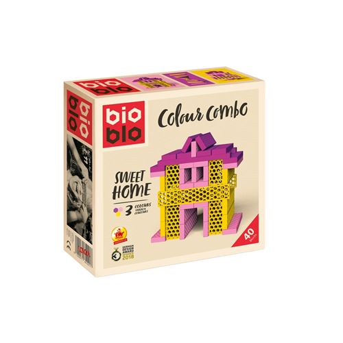 Jeu de construction 40 BRIQUES 3 COULEURS MINI BOX BIOBLO Multicolore