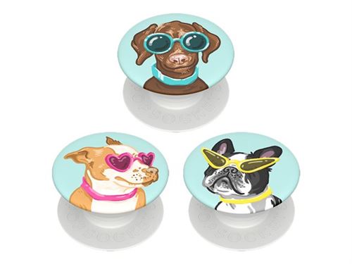 PopSockets PopMinis - Poignée de doigt/béquille pour téléphone portable, tablette - Posh Pups (pack de 3)