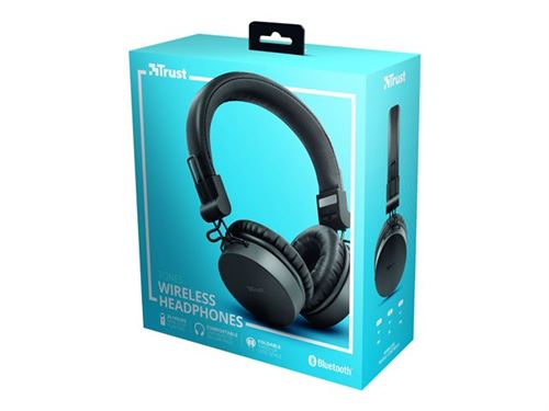 Trust Tones - Écouteurs avec micro - sur-oreille - Bluetooth - sans fil - jack 3,5mm