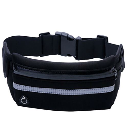 SHOP-STORY - Ceinture banane de sport étanche avec sortie pour écouteurs - Couleur noir