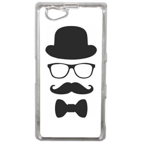 Coque Chapeau Moustache Compatible Sony Xperia Z1 Mini Transparent
