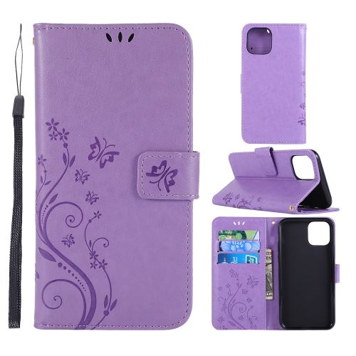 Etui en PU papillon violet clair pour votre Apple iPhone XR 6.1 pouces (2019)