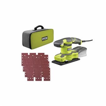 Ryobi - Ponceuse Vibrante 1/3 De Feuille 280 W - 7 000-13 000 Osc/Min - Livrée En Sac De Transport Avec 30 Abrasifs - Rss280-Sa30 - 1