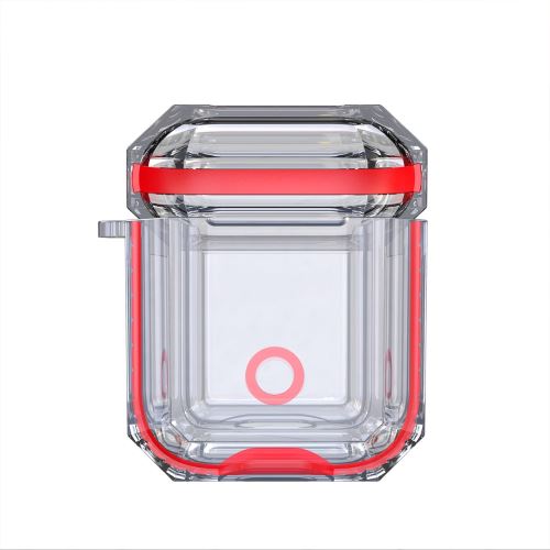 Coque en TPU bicolore avec chargement de sangle rouge pour votre Apple AirPods (2019)/(2016)
