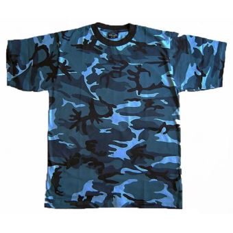 T shirt camouflage bleu clearance