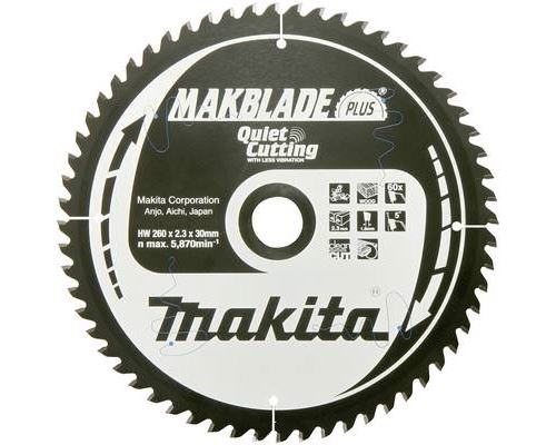 Makita Makblade B-32487 Lame De Scie Circulaire Au Carbure 260 X 30 X 1.8 Mm Nombre De Dents: 40