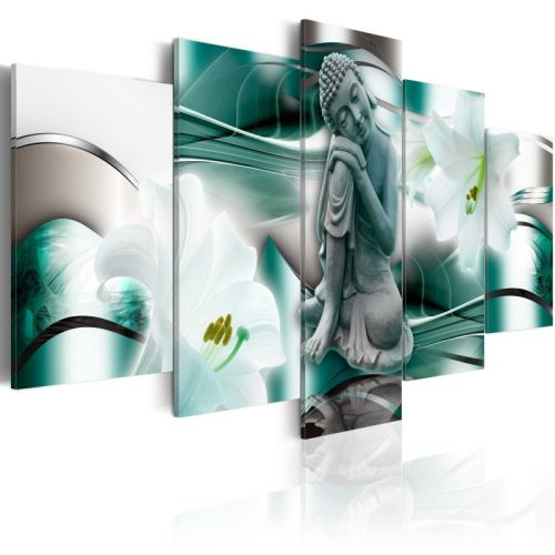 Tableau - Buddha and lilies .Taille : 100x50