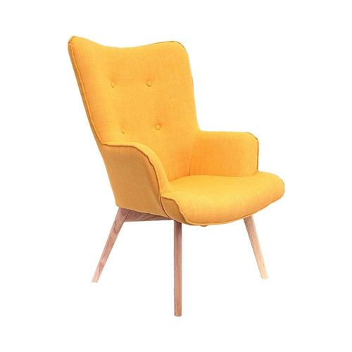 The Home Deco Factory Jaune - Fauteuil En Tissu Style Scandinave Helsinki - Image 3