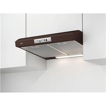 Aeg 942150821 Hotte Encastrable Avec Cagoule 59 9 Cm Telecommande Par Bouton Coulissant 2 Filtre A Graisse En Aluminium Marron Classe Energetique D Hotte Casquette Achat Prix Fnac