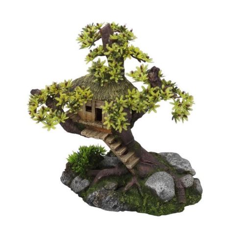 Comparer les prix de ebi décor arbre-cabane avec des plantes - 28x15x24,5 cm - pour aquarium