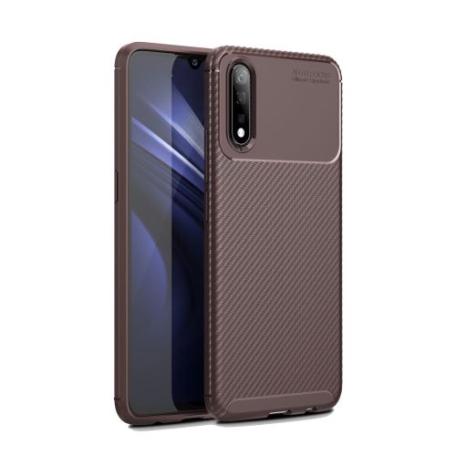 Coque en TPU fibre de carbone anti-chutte marron pour votre Vivo iQOO Neo