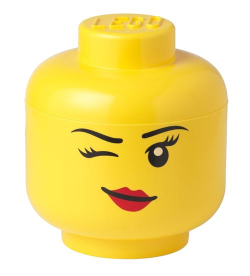 LEGO boîte de rangement tête Winky petit 16 x 18,5 cm polypropylène jaune