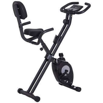 Velo D Appartement Pliant Grand Confort Dossier Selle Reglable Poignees Ergonomiques Ecran Lcd Multifonction Acier Noir Velos De Cardio Training Achat Prix Fnac