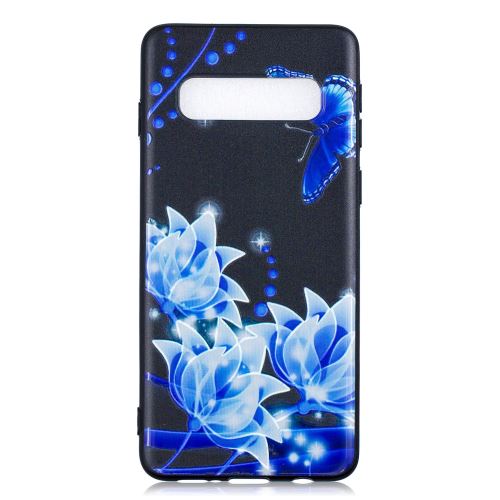 Coque en TPU impression de motifs fleur bleue pour votre Samsung Galaxy S10
