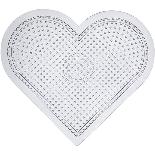 Creotime plaque inférieure perles de repassage coeur transparent 15 cm