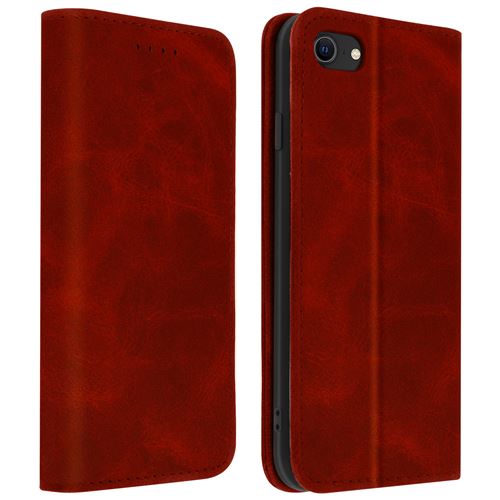 Housse pour Apple iPhone SE 2020 / 8 / 7 Porte-cartes Support Stand Vintage Rouge