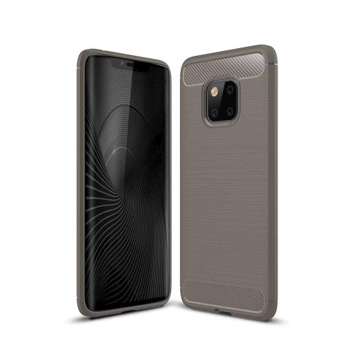 Coque Souple en Gel Silicone pour Huawei Mate 20 Pro Carbone effet Brossé - Gris