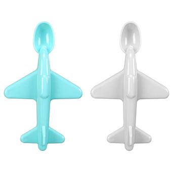 Cuillère Bébé Avion Lot de 2 Tom & Zoé Bleu - 1